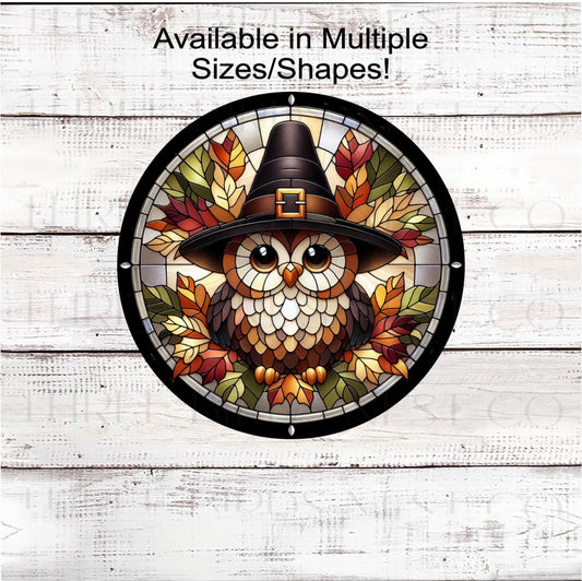 Thanksgiving Turkey Wreath Sign, Faux Stained Glass