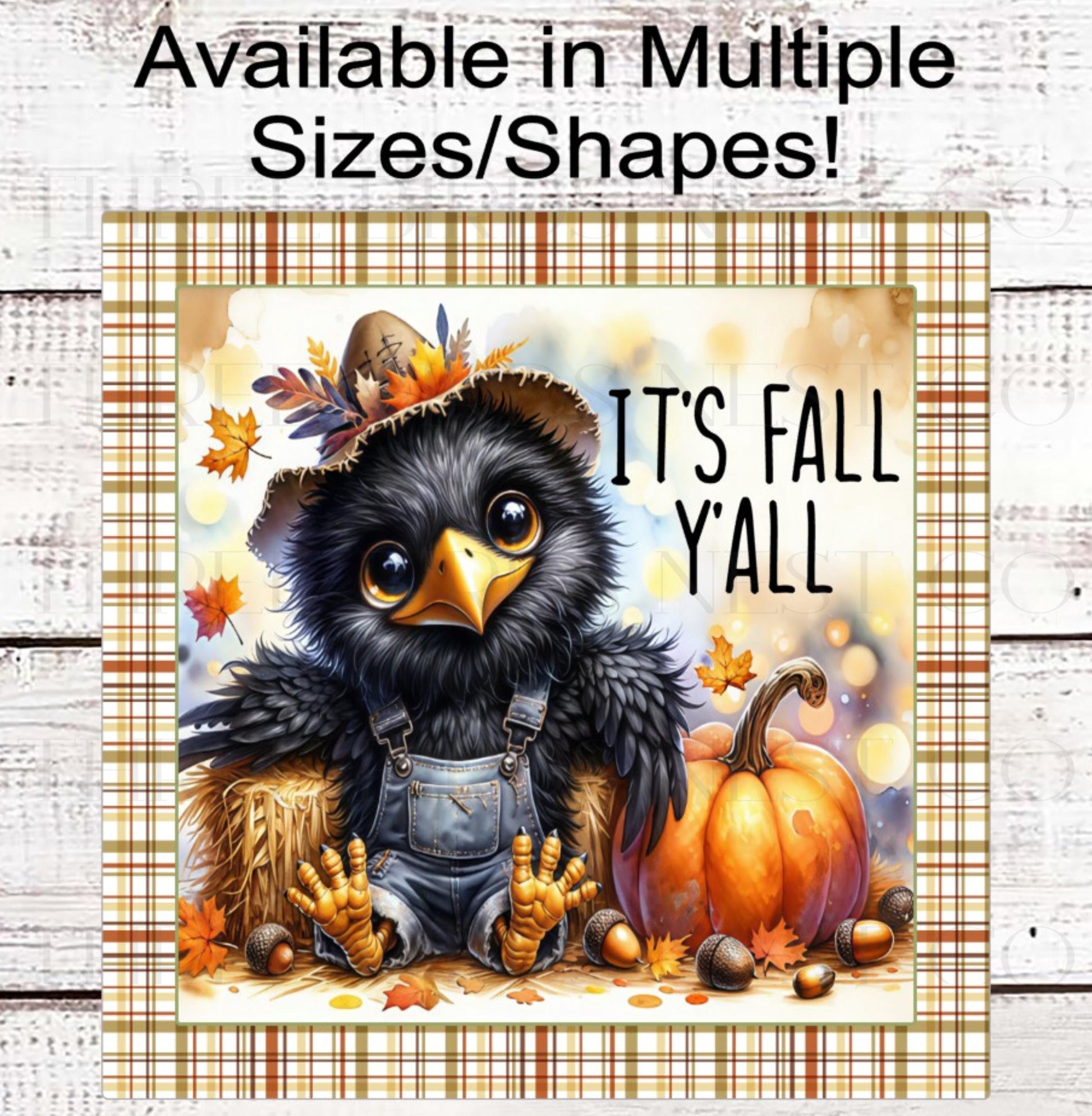 Its Fall Yall Wreath Sign, Baby Black Crow