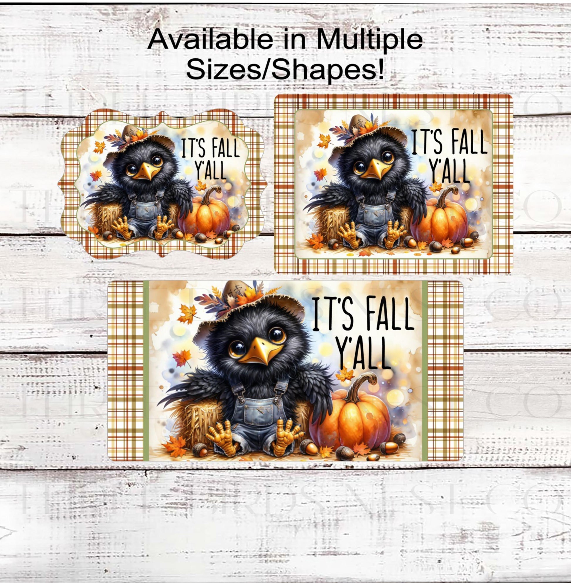 Its Fall Yall Wreath Sign, Baby Black Crow