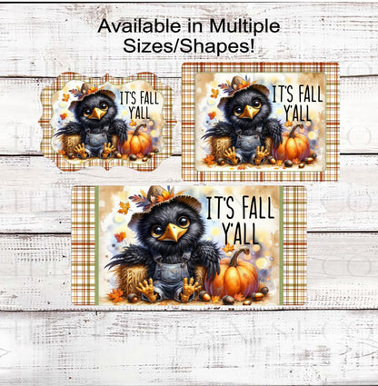Its Fall Yall Wreath Sign, Baby Black Crow