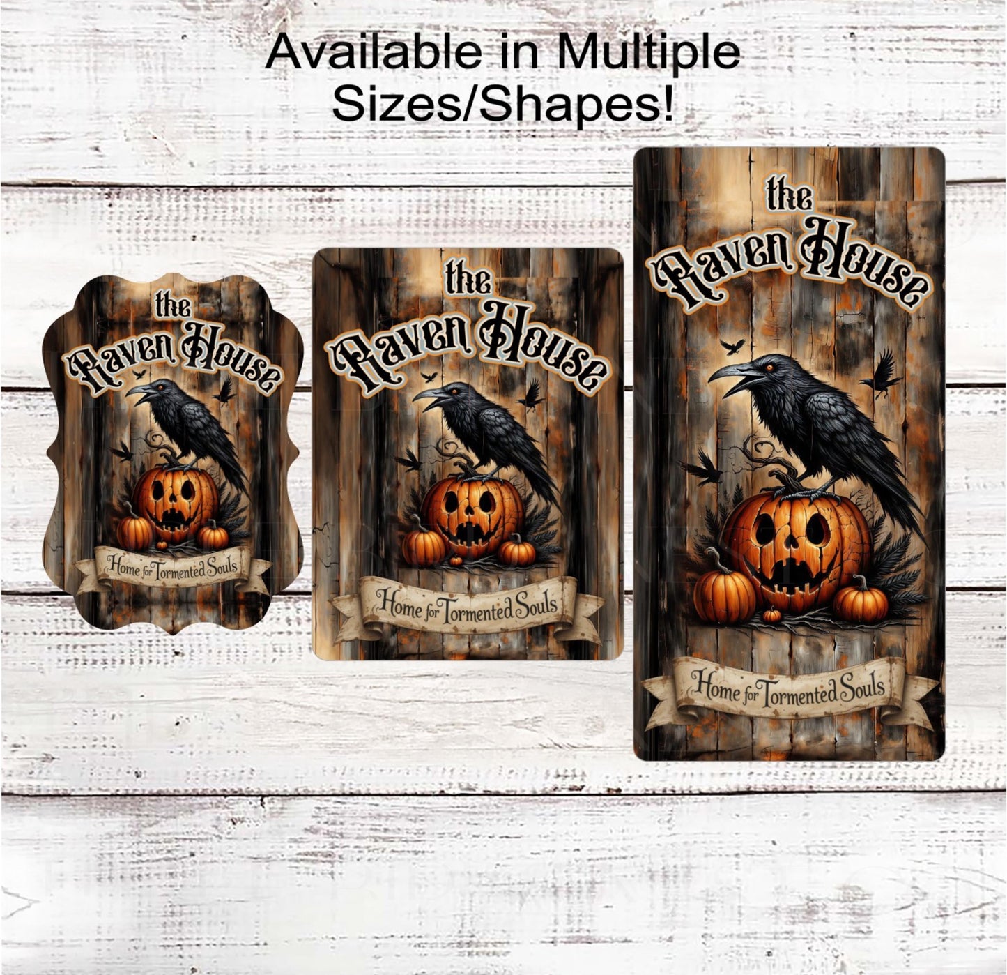 Halloween Wreath Sign, Raven Lover, Jack O Lantern, Spooky Sign, Rustic Farmhouse