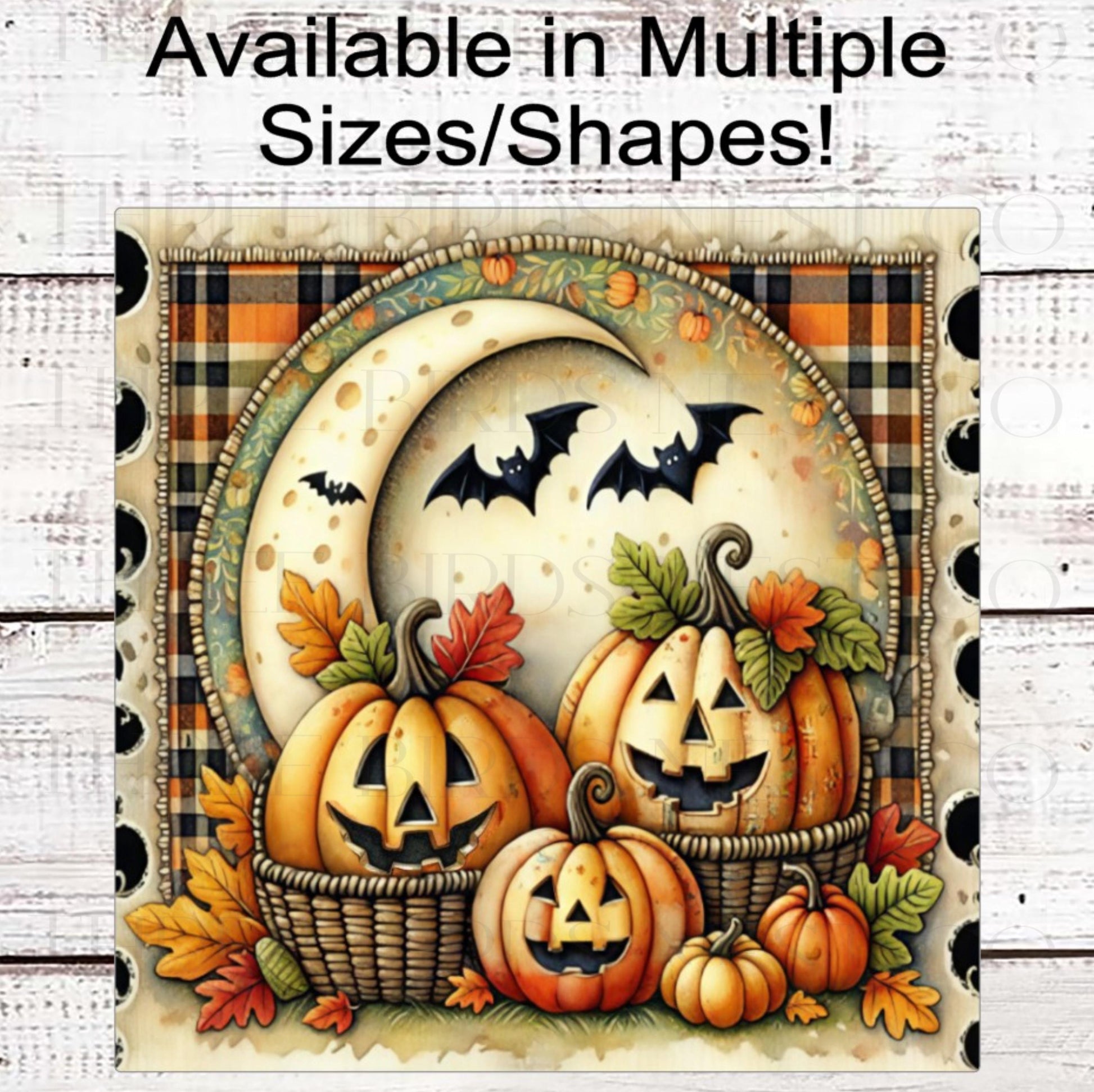 Halloween Wreath Sign, Jack O Lanterns, Rustic Farmhouse Decor