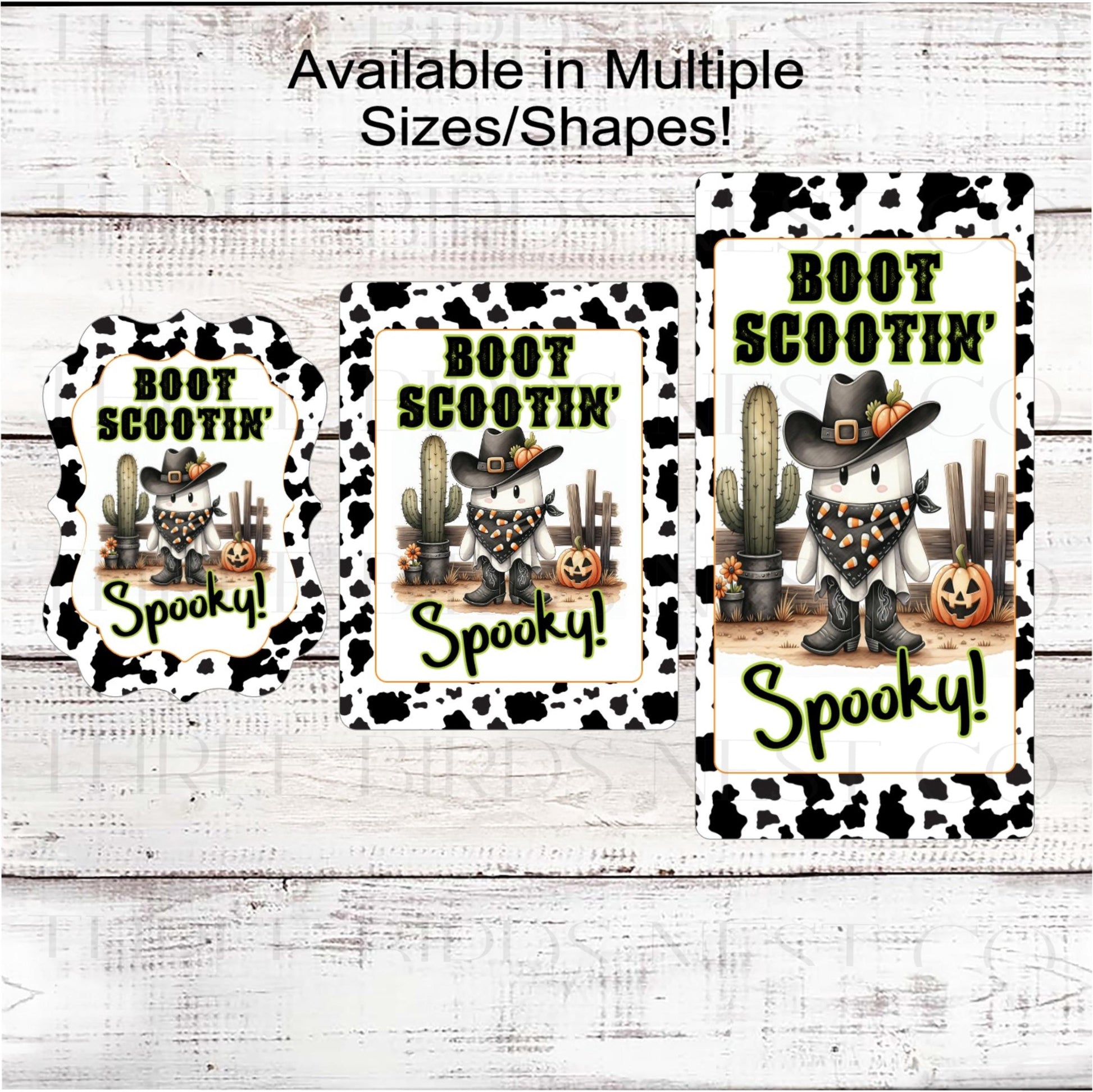 Halloween Ghost Wreath Sign, Western Cowboy, Boot Scootin Spooky, Cute Halloween Decor
