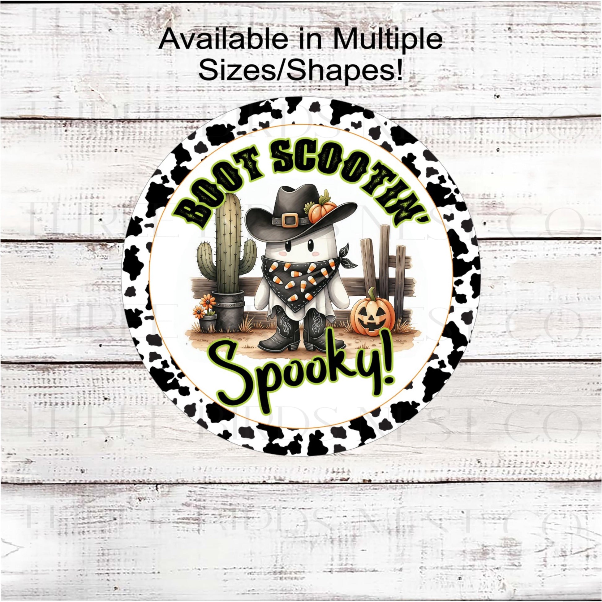 Halloween Ghost Wreath Sign, Western Cowboy, Boot Scootin Spooky, Cute Halloween Decor