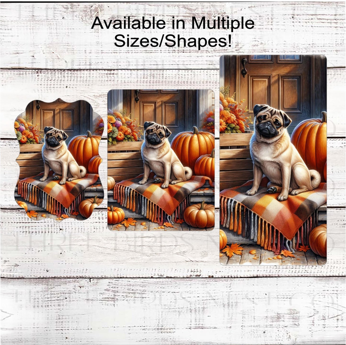 Fall Dog Wreath Sign, Pug Dog, Pumpkins Sign, Welcome to Our Patch