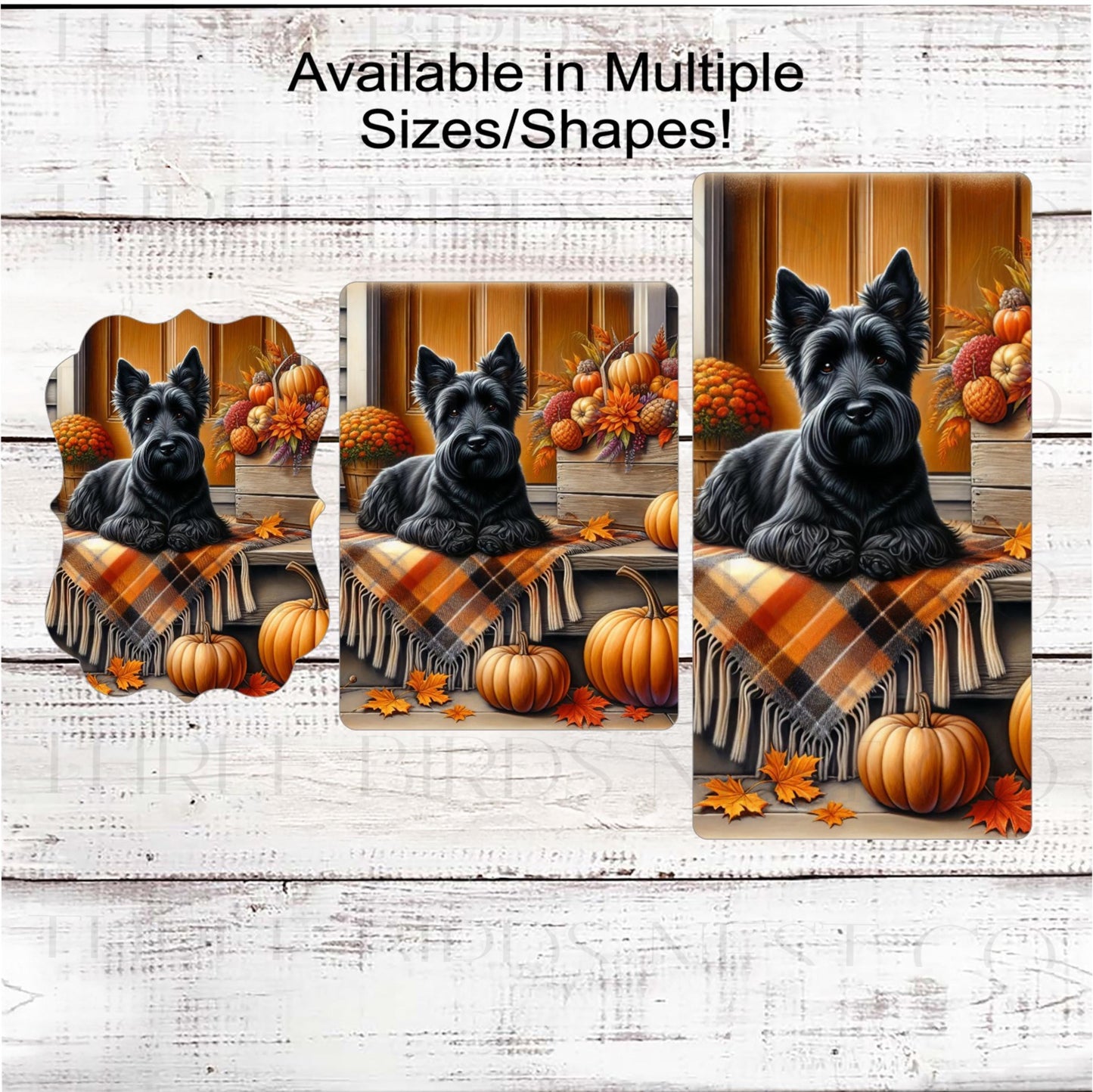 Fall Dog Wreath Sign, Scottish Terrier Dog, Pumpkins Sign, Welcome to Our Patch