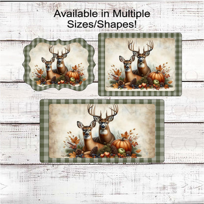 Whitetail Deer Fall Wreath Sign, Rustic Farmhouse, Cabin Decor, Wildlife Lover, Deer Hunter