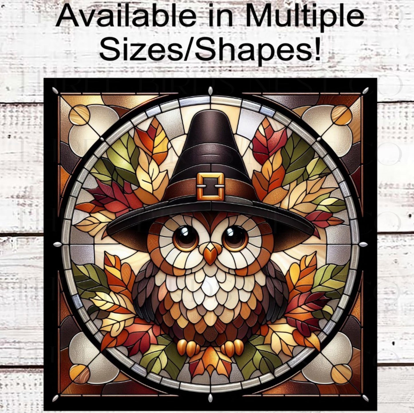 Thanksgiving Turkey Wreath Sign, Faux Stained Glass