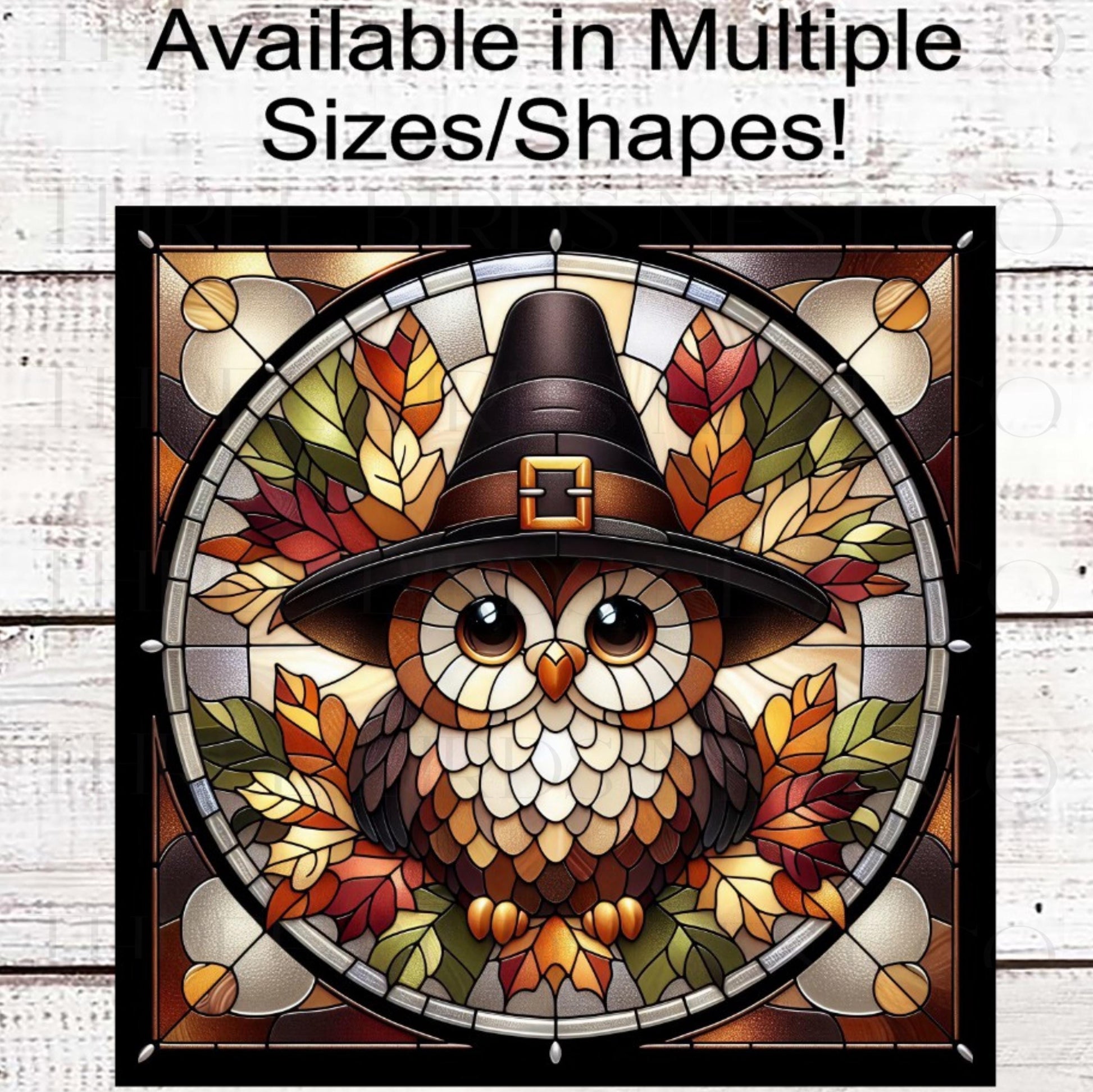 Thanksgiving Turkey Wreath Sign, Faux Stained Glass