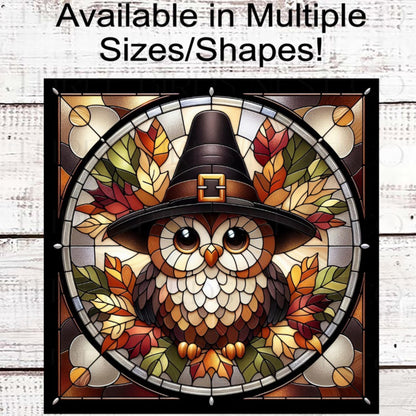 Thanksgiving Turkey Wreath Sign, Faux Stained Glass