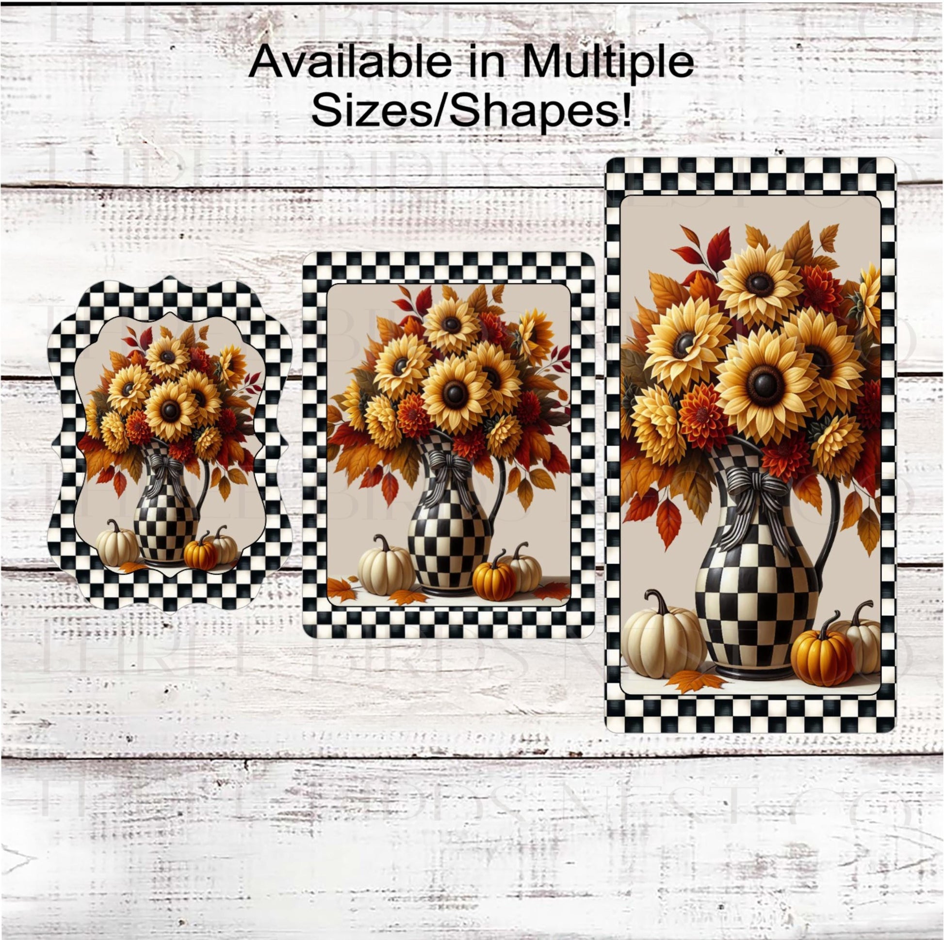 Fall Wreath Sign, Sunflower Decor, Dahlia Lover, Autumn Pumpkins- FT2185