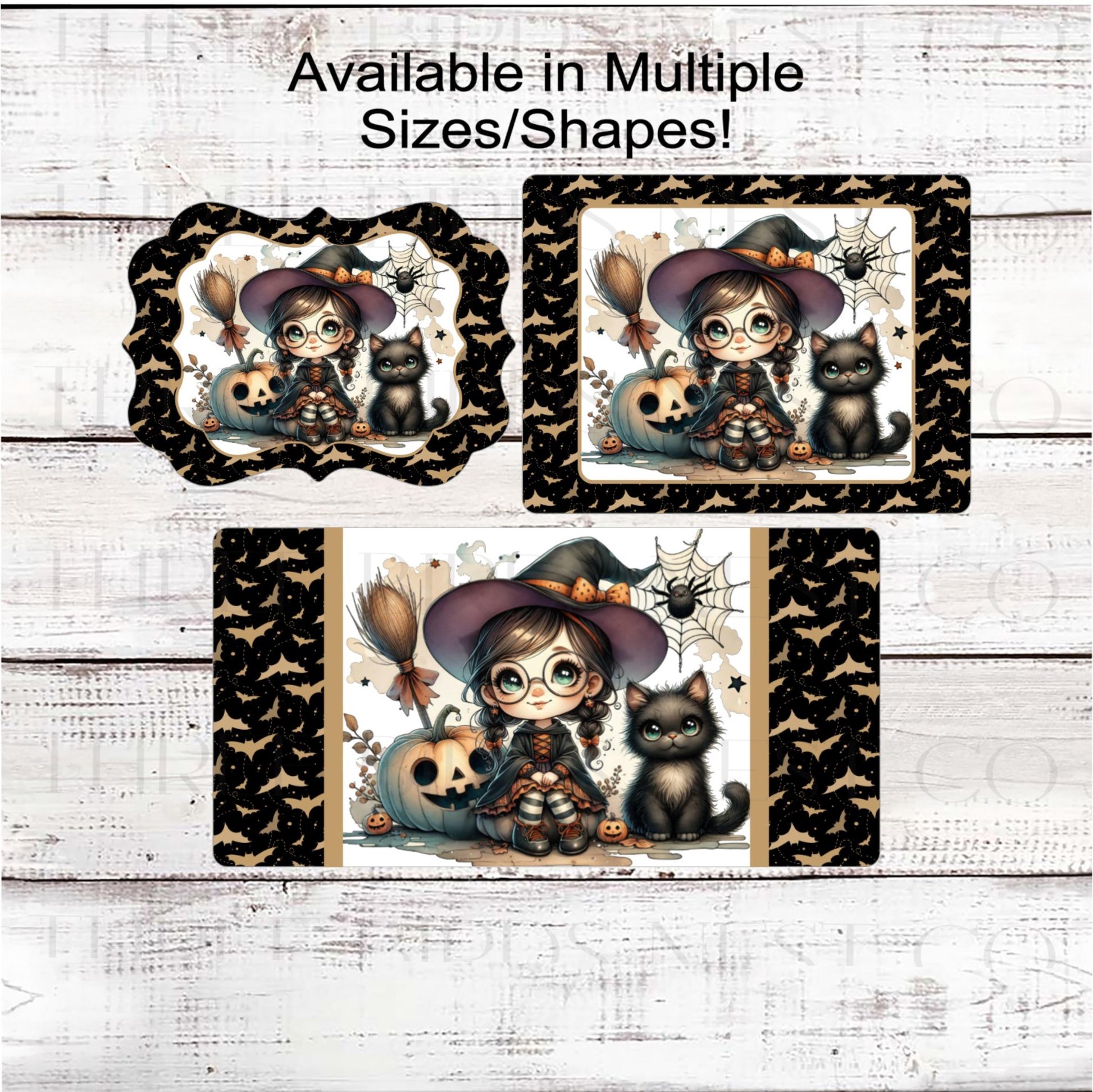 Halloween Wreath Sign, Black Cat Lover, Bats Decor- H2185