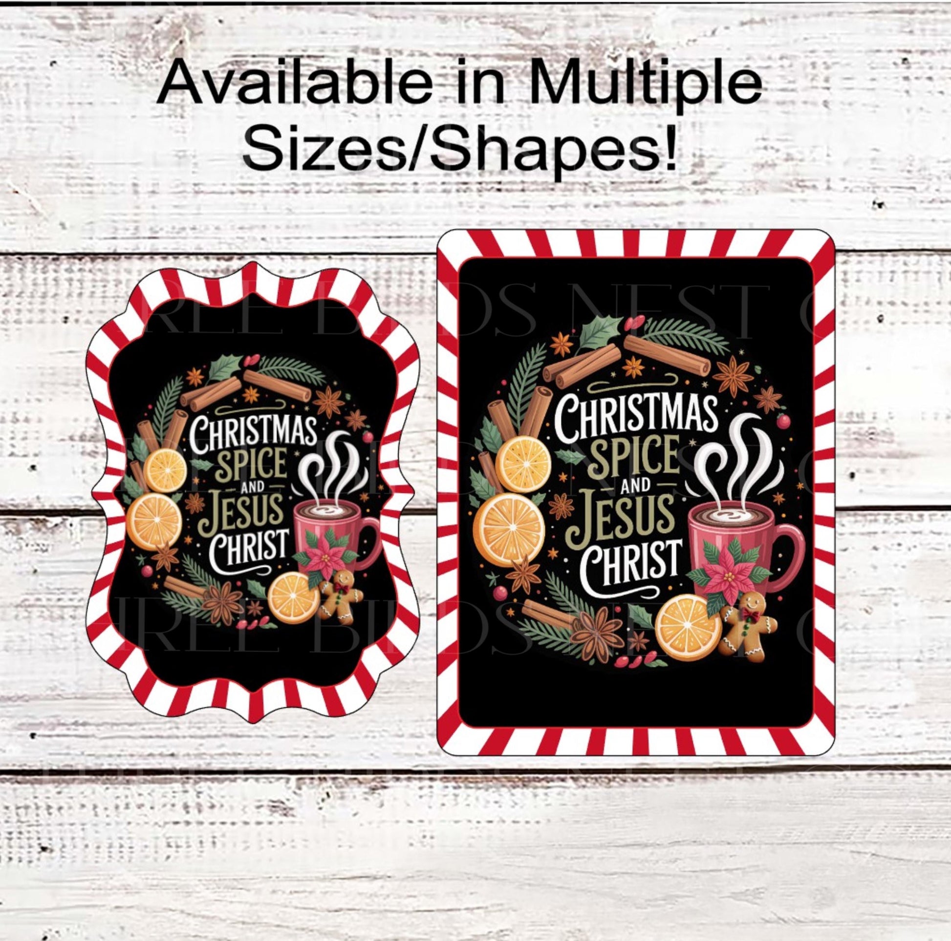Christmas Wreath Signs, Christmas Spice and Jesus Christ, Reason for the Season- CW2190