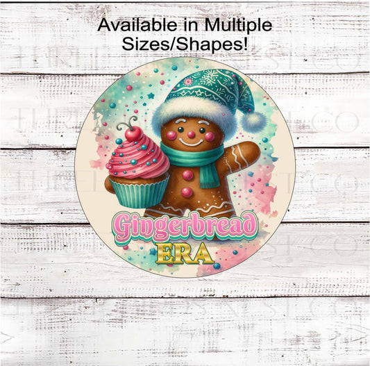 Christmas Wreath Signs, Gingerbread Era, Pastel Cupcake- CW2192
