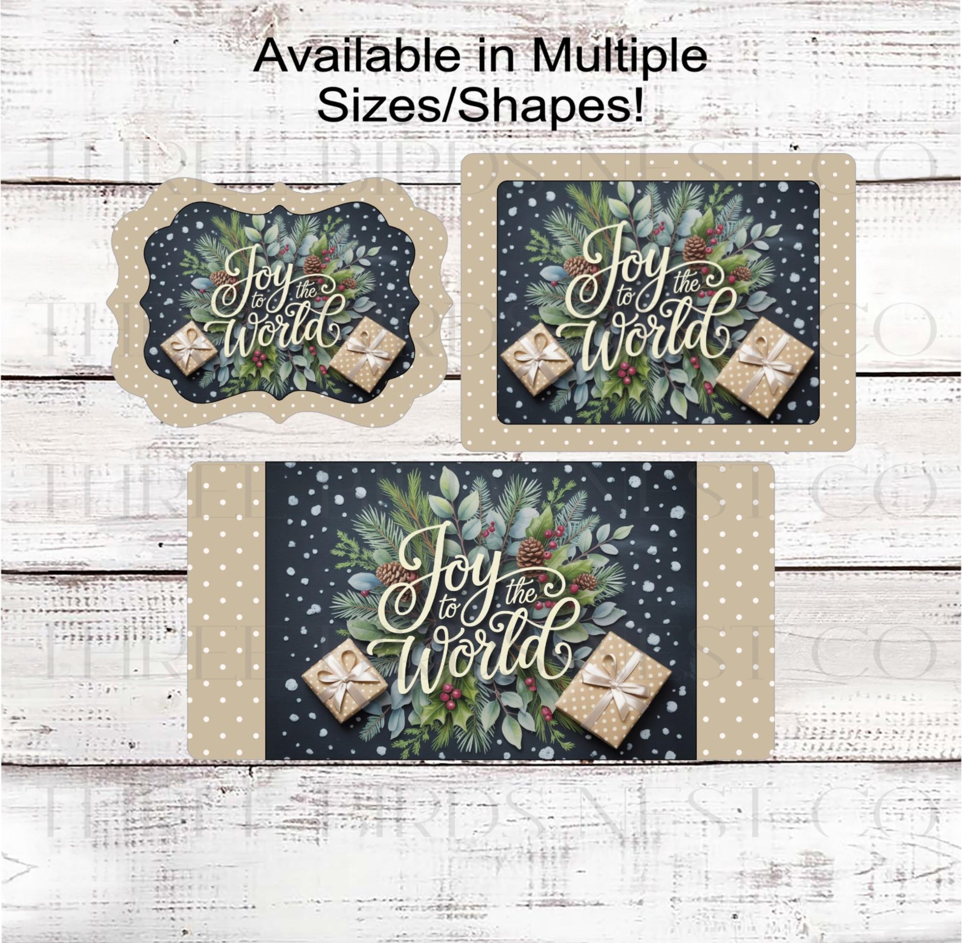 Christmas Wreath Sign, Joy to the World, Gold Presents, Jesus is the Reason- CW2194