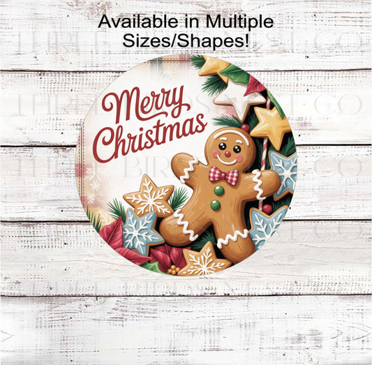Gongerbread Wreath Signs, Cookies, Merry Christmas- CW2198