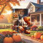 Fall Double-Sided Garden Flag, Pug Dog, Pumpkins Decor