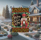 Christmas Double-Sided Garden Flag, Nutcracker Lover, Leopard Print, Season of Joy