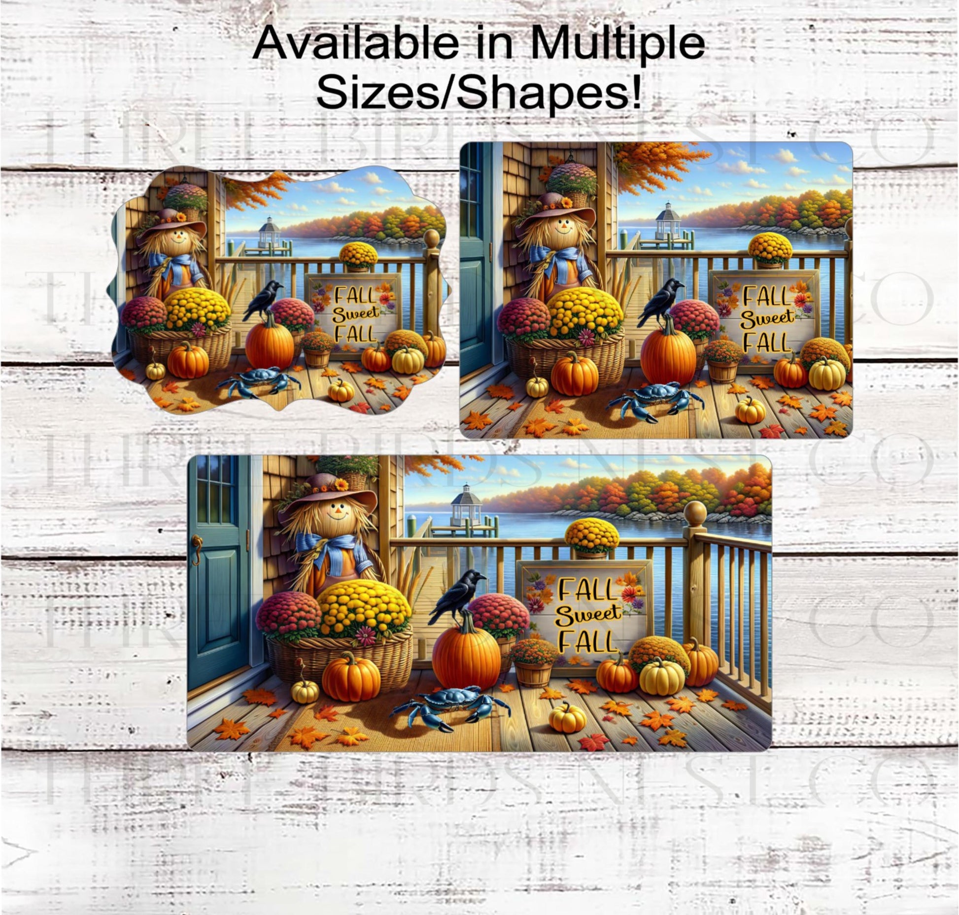 Fall Wreath Sign, Blue Crab Lover, Beach House, River Decor- B2183