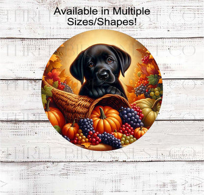 Fall Wreath Sign, Labrador Retriever Dog, Black Lab Lover, Thanksgiving Decor- PA2208