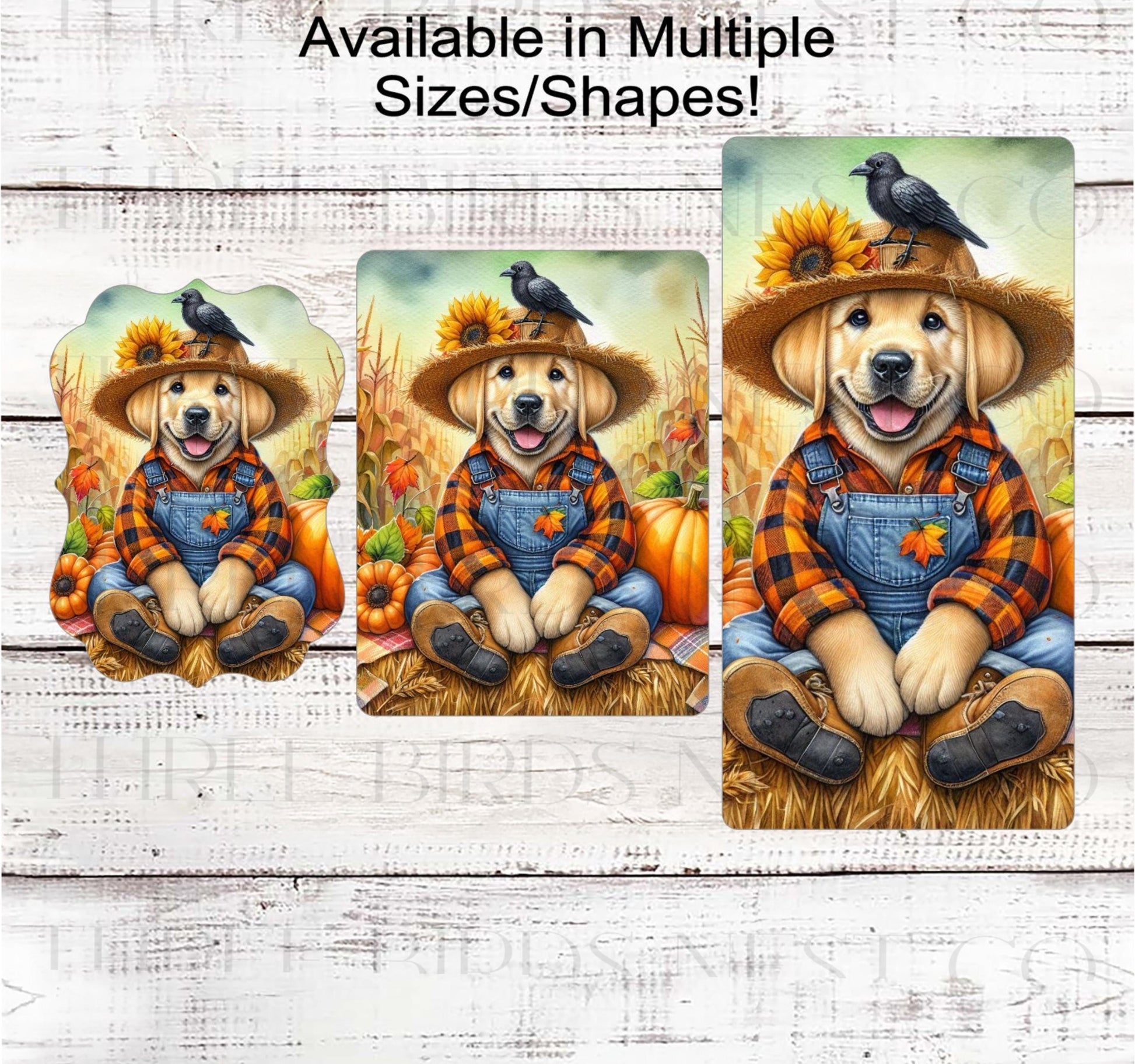 Fall Wreath Sign, Labrador Retriever Dog, Yellow Lab Lover, Autumn Scarecrow- PA2216