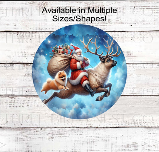 Christmas Wreath Sign, Pomeranian Dog, Pom Lover- PA2218