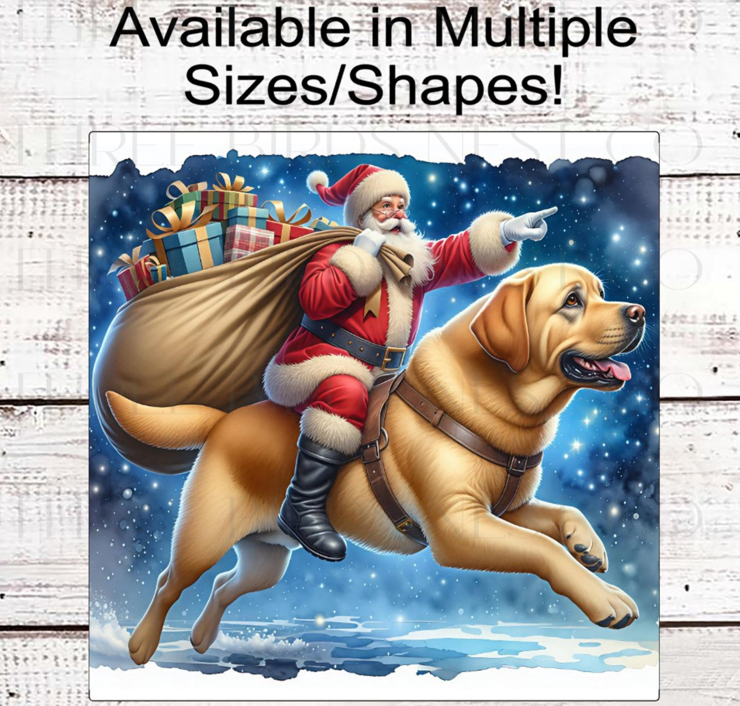 Christmas Wreath Sign, Labrador Retriever Dog, Yellow Lab Lover- PA2219