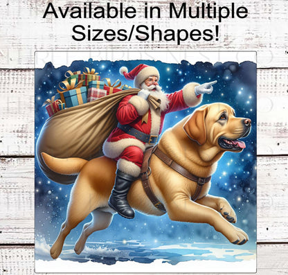 Christmas Wreath Sign, Labrador Retriever Dog, Yellow Lab Lover- PA2219