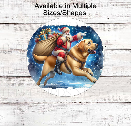 Christmas Wreath Sign, Labrador Retriever Dog, Yellow Lab Lover- PA2219