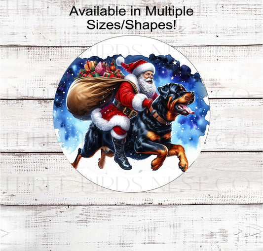 Christmas Wreath Sign, Rottweiler Dog, Rottie Lover- PA2220