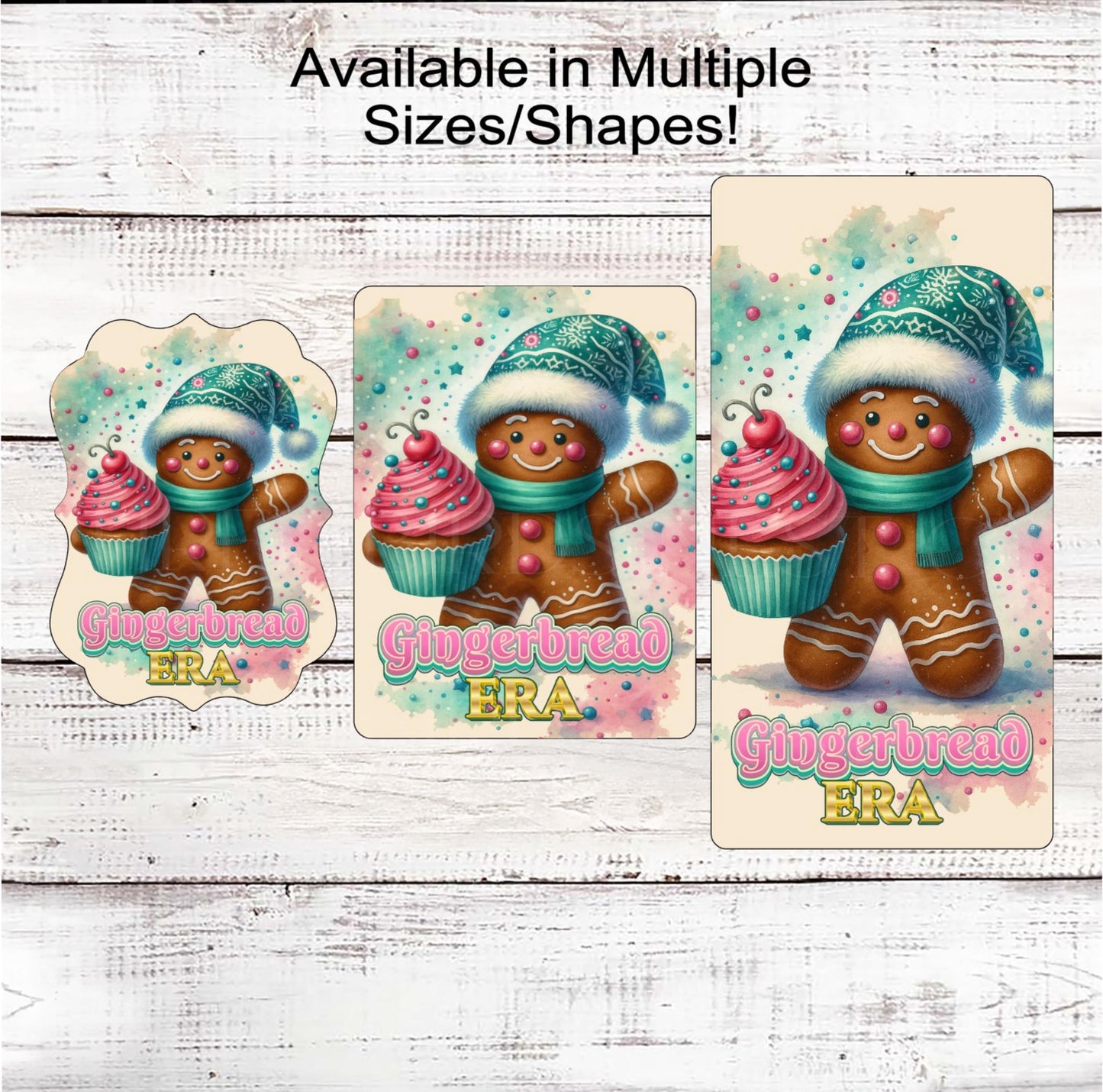 Christmas Wreath Signs, Gingerbread Era, Pastel Cupcake- CW2192