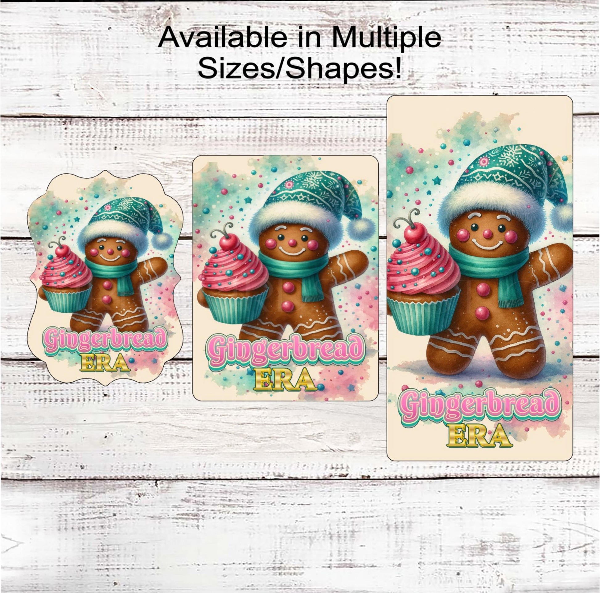 Christmas Wreath Signs, Gingerbread Era, Pastel Cupcake- CW2192