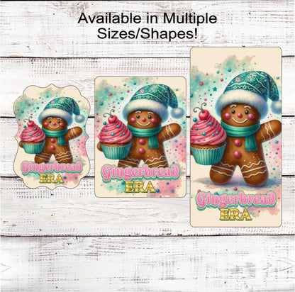 Christmas Wreath Signs, Gingerbread Era, Pastel Cupcake- CW2192