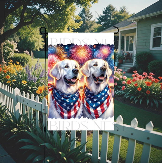 Golden Retriever Patriotic Garden Flag, American Dog Bandanas, 4th of July