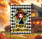 Halloween Witch Double-Sided Garden Flag, Frog Lover