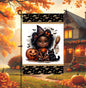 Halloween Double-Sided Garden Flag, Witch Lover, Frog Decor, African American Art