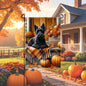 Fall Double-Sided Garden Flag, Scottish Terrier Dog, Pumpkins Decor