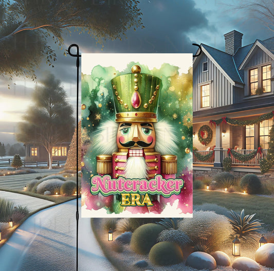 Christmas Double-Sided Garden Flag, Nutcracker Lover, In My Era, Pastel Decor