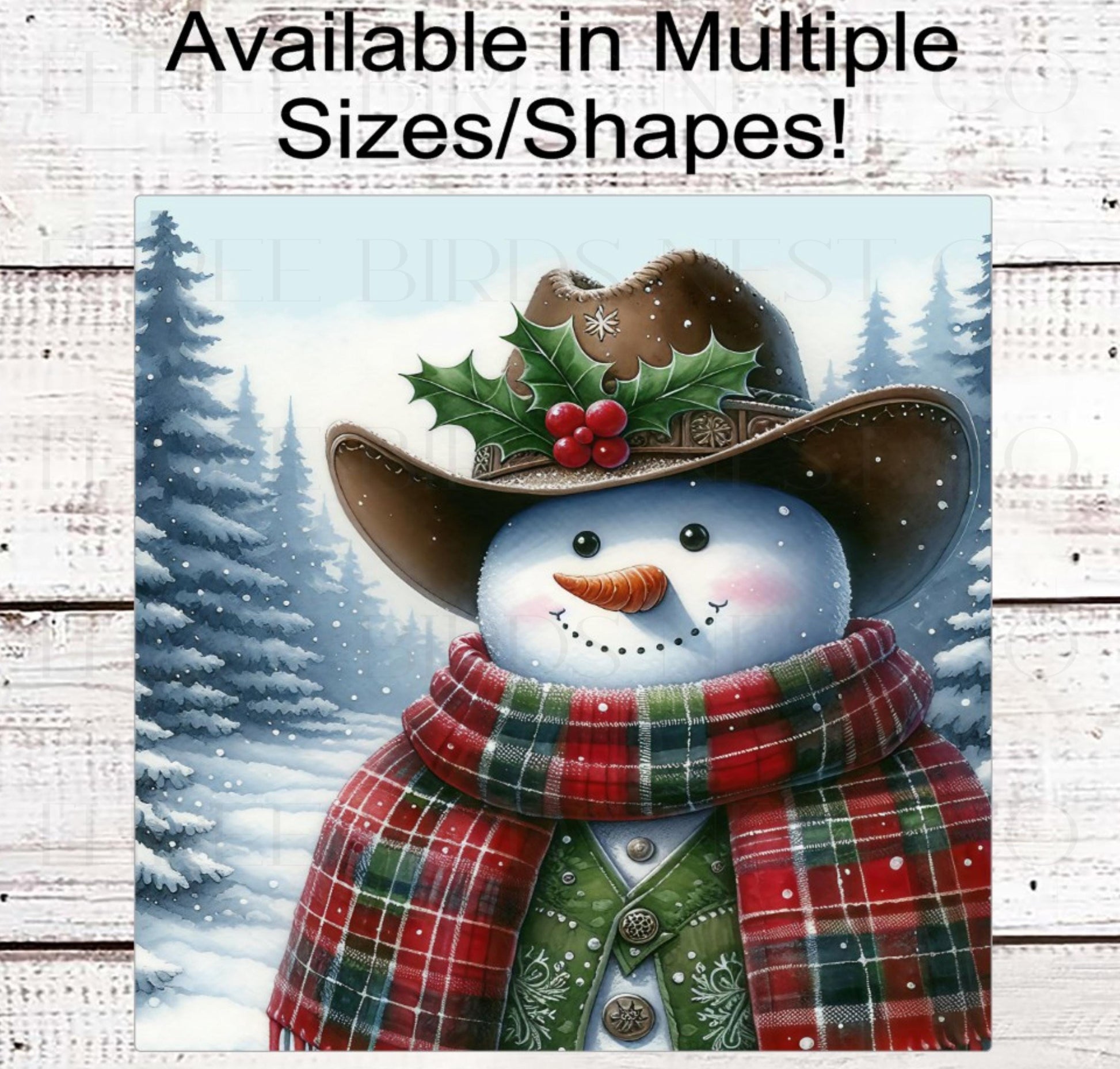 Snowman Wreath Sign, Cowboy Christmas, Winter Welcome, Western Decor- CW2217