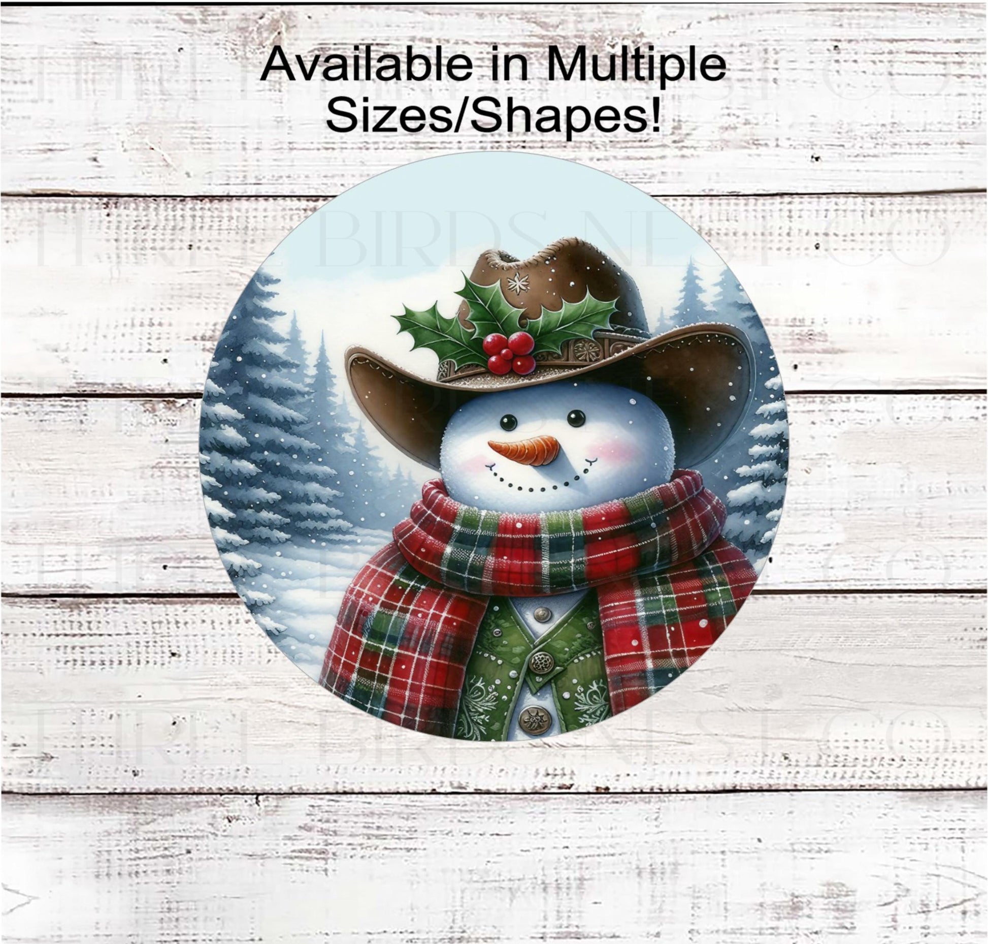 Snowman Wreath Sign, Cowboy Christmas, Winter Welcome, Western Decor- CW2217