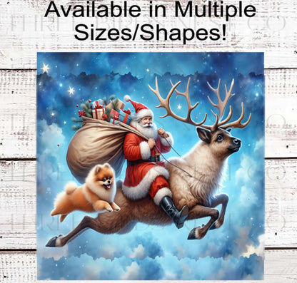 Christmas Wreath Sign, Pomeranian Dog, Pom Lover- PA2218