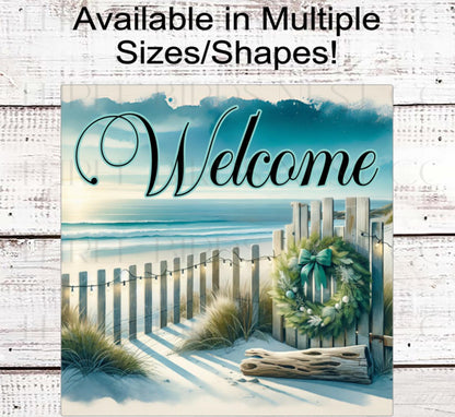 Christmas Wreath Signs, Coastal Decor, Beach Lover- CW2232