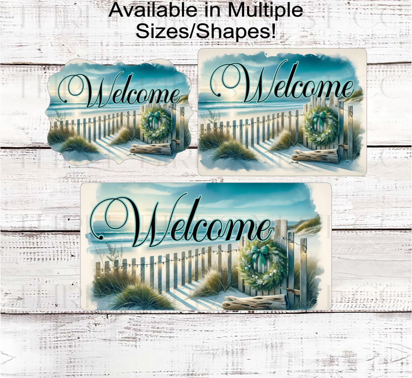 Christmas Wreath Signs, Coastal Decor, Beach Lover- CW2232