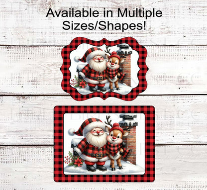 Christmas Wreath Sign, Santa Claus is Coming to Town, Reindeer Lover- CW2227