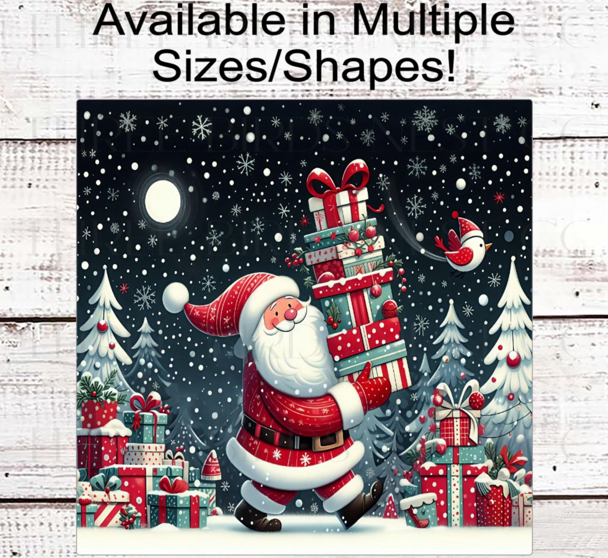 Christmas Wreath Signs, Santa Claus, Wrapped Gift, Winter Wonderland- CW2228