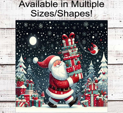 Christmas Wreath Signs, Santa Claus, Wrapped Gift, Winter Wonderland- CW2228