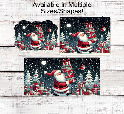 Christmas Wreath Signs, Santa Claus, Wrapped Gift, Winter Wonderland- CW2228