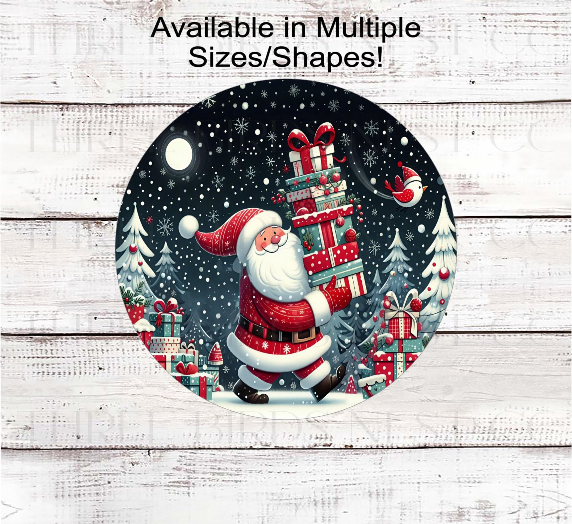 Christmas Wreath Signs, Santa Claus, Wrapped Gift, Winter Wonderland- CW2228