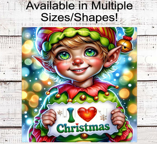 Christmas Love Wreath Sign, Elf Surveillance- CW2229