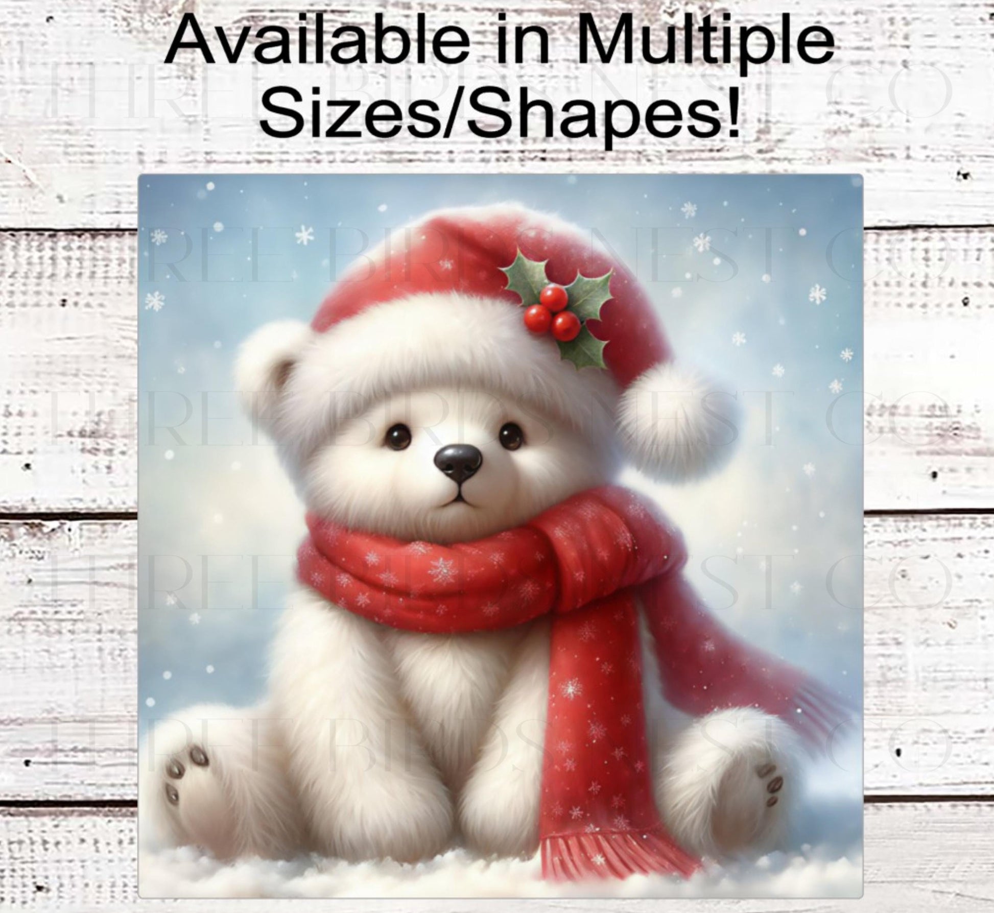 Winter Wreath Sign, Polar Bear, Teddy Bear Lover- CW2244